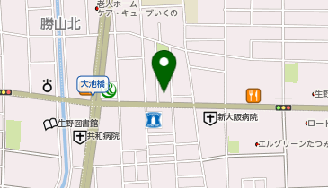 小さなお葬式 生野大池橋ホールの地図画像