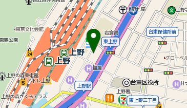 羅心盤 上野店の地図画像