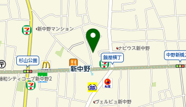 赤坂マーラータン 新中野店の地図画像