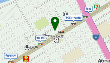 コインランドリー此花の地図画像