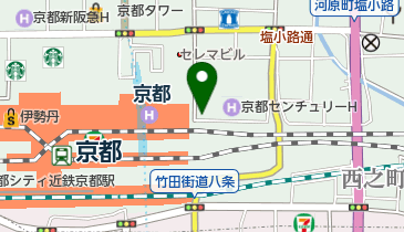 JEUGIA(ジュージヤ)ミュージックサロン京都駅の地図画像