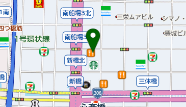 メンズサロンゼロ 心斎橋店の地図画像