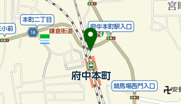 府中本町 改札口 タクシー乗り場の地図画像