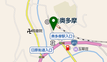 奥多摩 改札前 タクシー乗り場の地図画像