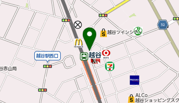 越谷 東口(南側) タクシー乗り場の地図画像