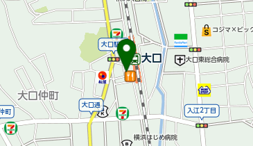 大口 西口 タクシー乗り場の地図画像