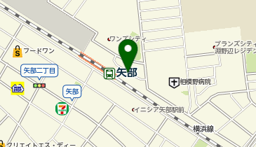 矢部 北口 タクシー乗り場の地図画像