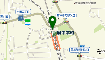 府中本町 改札口 タクシー乗り場の地図画像