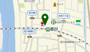 吉川 北口 タクシー乗り場の地図画像