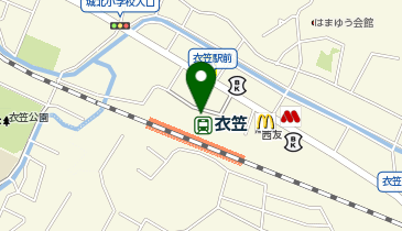 衣笠 改札口 タクシー乗り場の地図画像