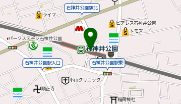石神井公園 南口 タクシー乗り場の地図画像