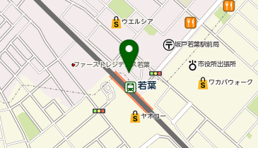 若葉 東口 タクシー乗り場の地図画像