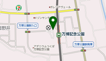 万博記念公園(茨城県) 西口 タクシー乗り場の地図画像