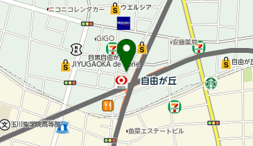 自由が丘(東京都) 正面口 タクシー乗り場の地図画像