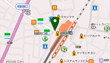 柏 西口 タクシー乗り場の地図画像