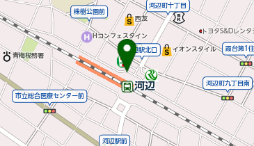 河辺 北口 タクシー乗り場の地図画像