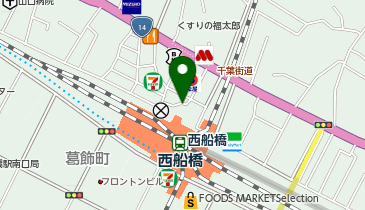 西船橋 北口 タクシー乗り場の地図画像