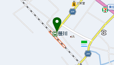 笹川 改札前 タクシー乗り場の地図画像