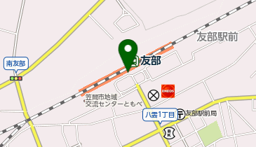 友部 南口 タクシー乗り場の地図画像