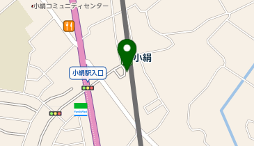 小絹 駅前ロータリー タクシー乗り場の地図画像