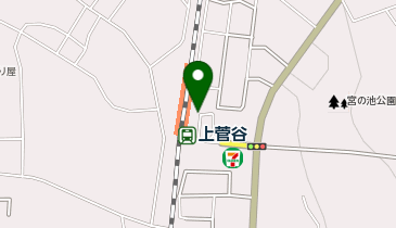 上菅谷 駅前ロータリー タクシー乗り場の地図画像