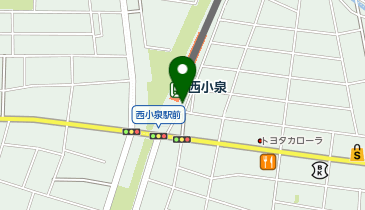 西小泉 改札前 タクシー乗り場の地図画像