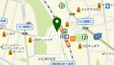 川口 西口 タクシー乗り場の地図画像