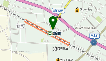 新町(群馬県) 改札口 タクシー乗り場の地図画像