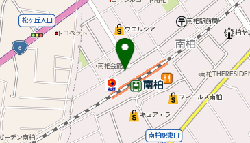 南柏 西口 タクシー乗り場の地図画像