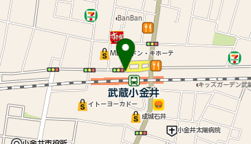 武蔵小金井 北口 タクシー乗り場の地図画像