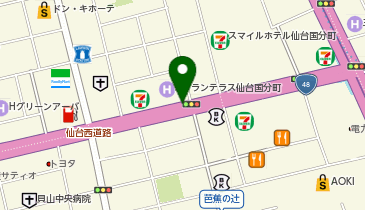 ホテルグランテラス仙台国分町前タクシー乗り場の地図画像