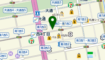 札幌三越南1条通り タクシー乗り場の地図画像