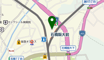 石橋阪大前駅前阪急 タクシー乗り場の地図画像