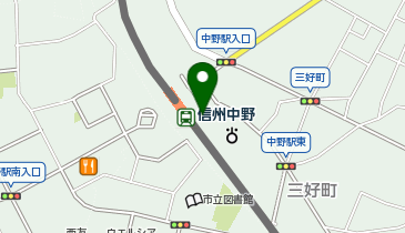 信州中野駅前長電 タクシー乗り場の地図画像