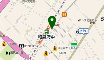 和泉府中駅東口 タクシー乗り場の地図画像