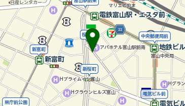 桜町富山交通 タクシー乗り場の地図画像