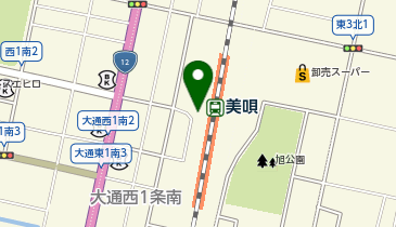 美唄駅西口 タクシー乗り場の地図画像