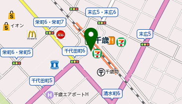 千歳駅西口 タクシー乗り場の地図画像
