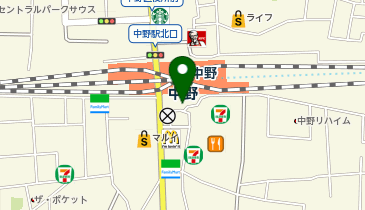 中野駅南口 タクシー乗り場の地図画像