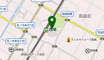 西尾駅東口 タクシー乗り場の地図画像