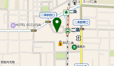 二条駅西口 タクシー乗り場の地図画像