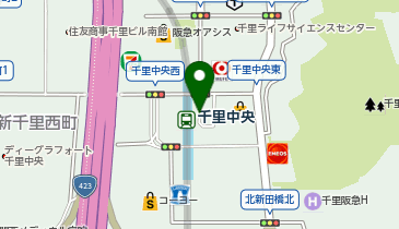 千里中央駅 タクシー乗り場の地図画像