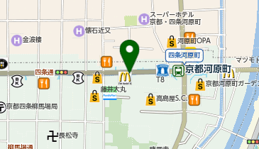 京都河原町駅8番口前タクシー乗り場の地図画像