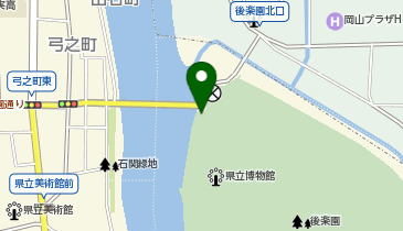 岡山後楽園 タクシー乗り場の地図画像