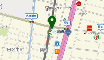 北岡崎駅 タクシー乗り場の地図画像