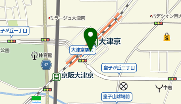 大津京駅 タクシー乗り場の地図画像