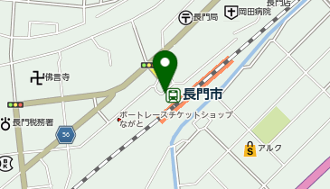 長門市駅 タクシー乗り場の地図画像