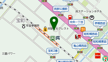 呉駅前タクシー乗り場の地図画像