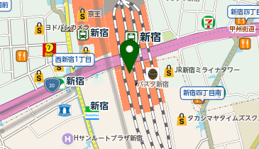 東京タクシーセンター優良タクシー乗り場 バスタ新宿の地図画像