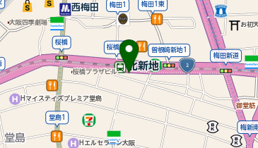 大阪タクシーセンター 北新地タクシー乗場2号の地図画像